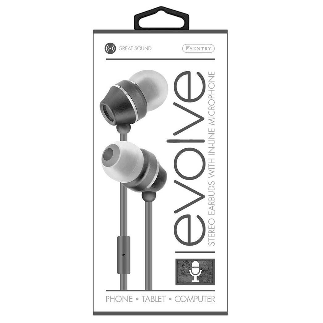 Sentry Evolve Stereo Earbuds with Mic 1pk