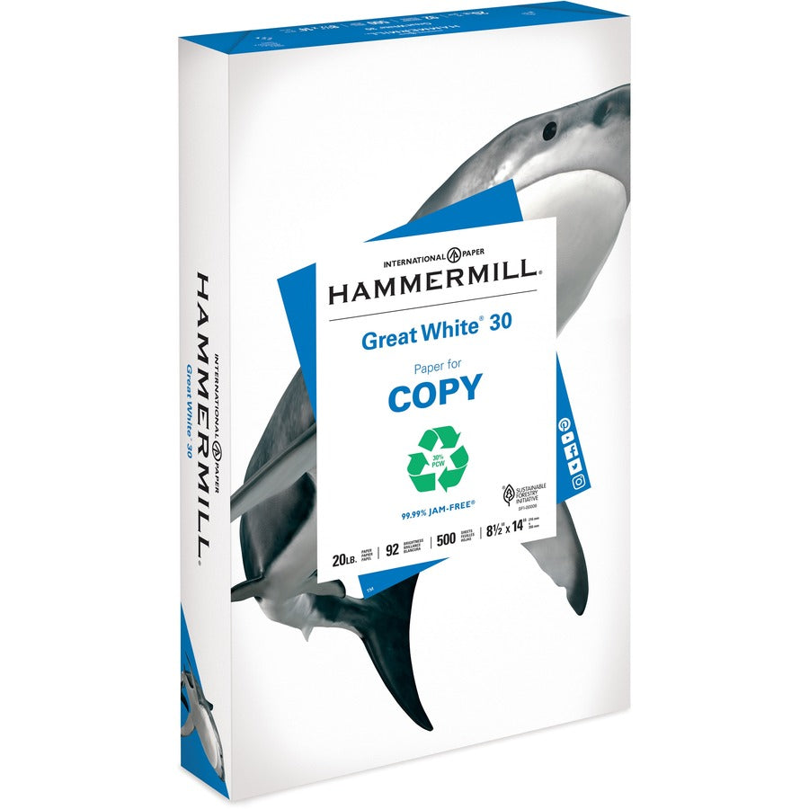 International Paper Hammermill Copy Paper White 8.5"x14" 500sheets