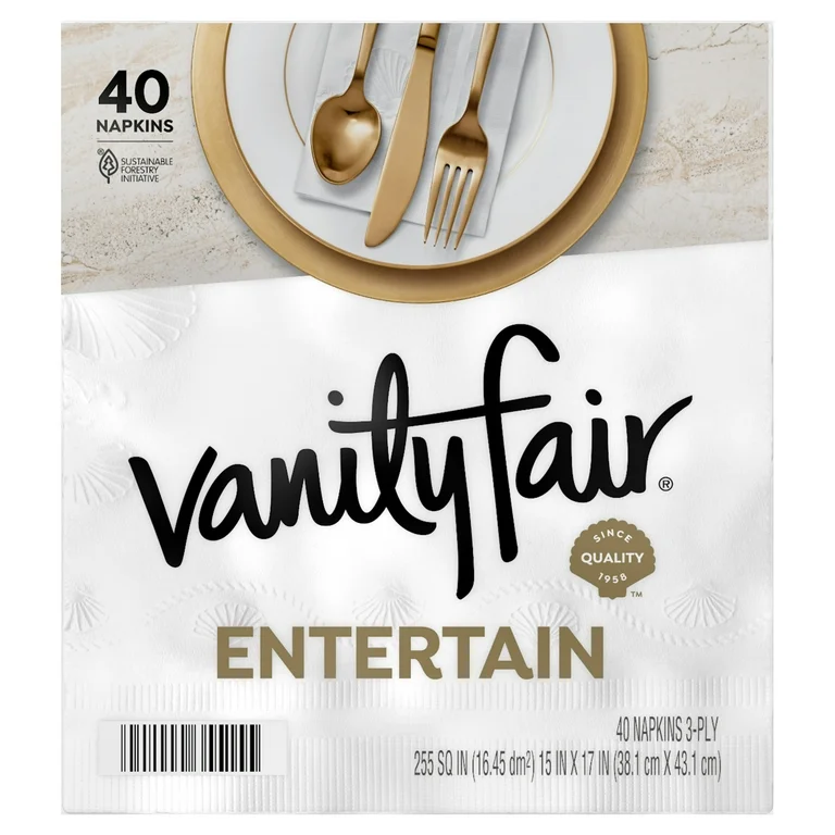 Vanity Fair Entertain Napkins 40pk