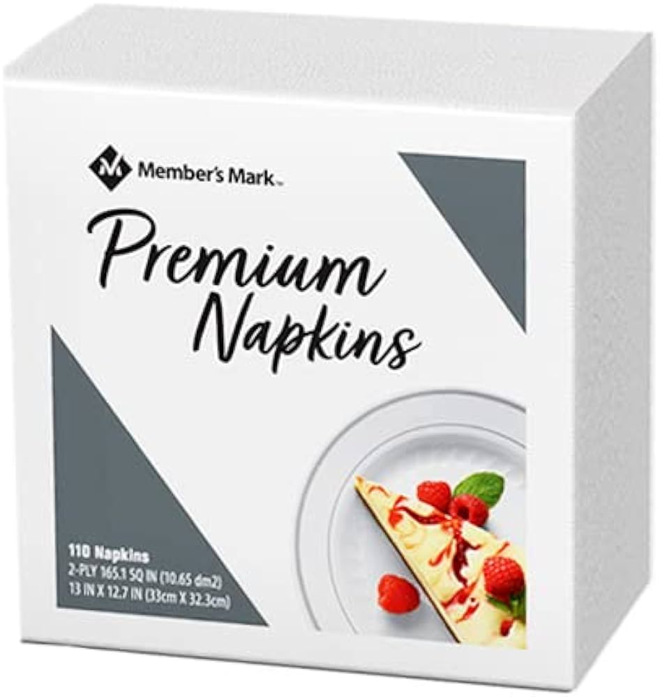 Members Mark Napkins White 2ply 110ct