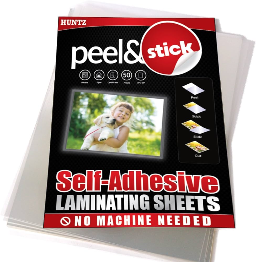 Huntz Self-Adhesive Laminating Sheets 9"x12" 24pk