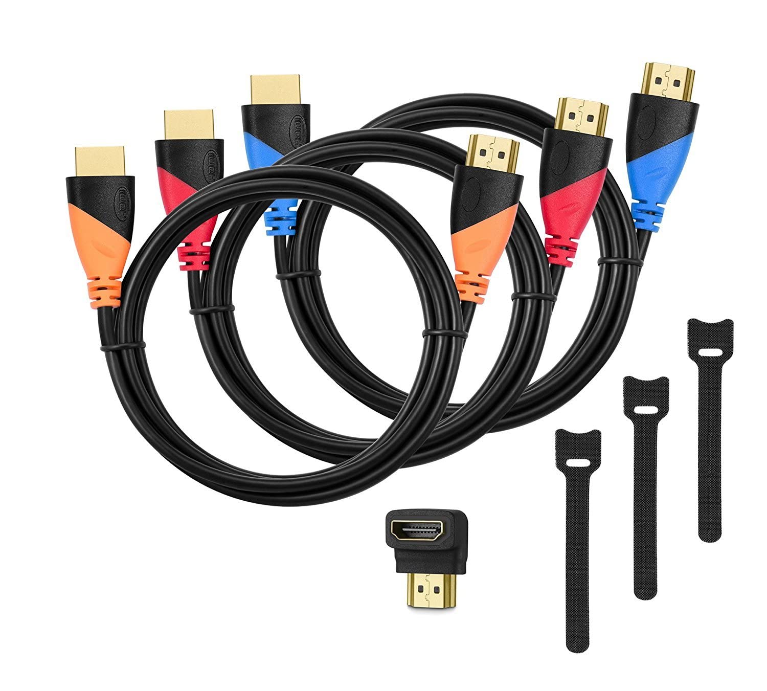 High-Speed HDMI Cable Cord with Gold Plated Connectors 6' 3pk