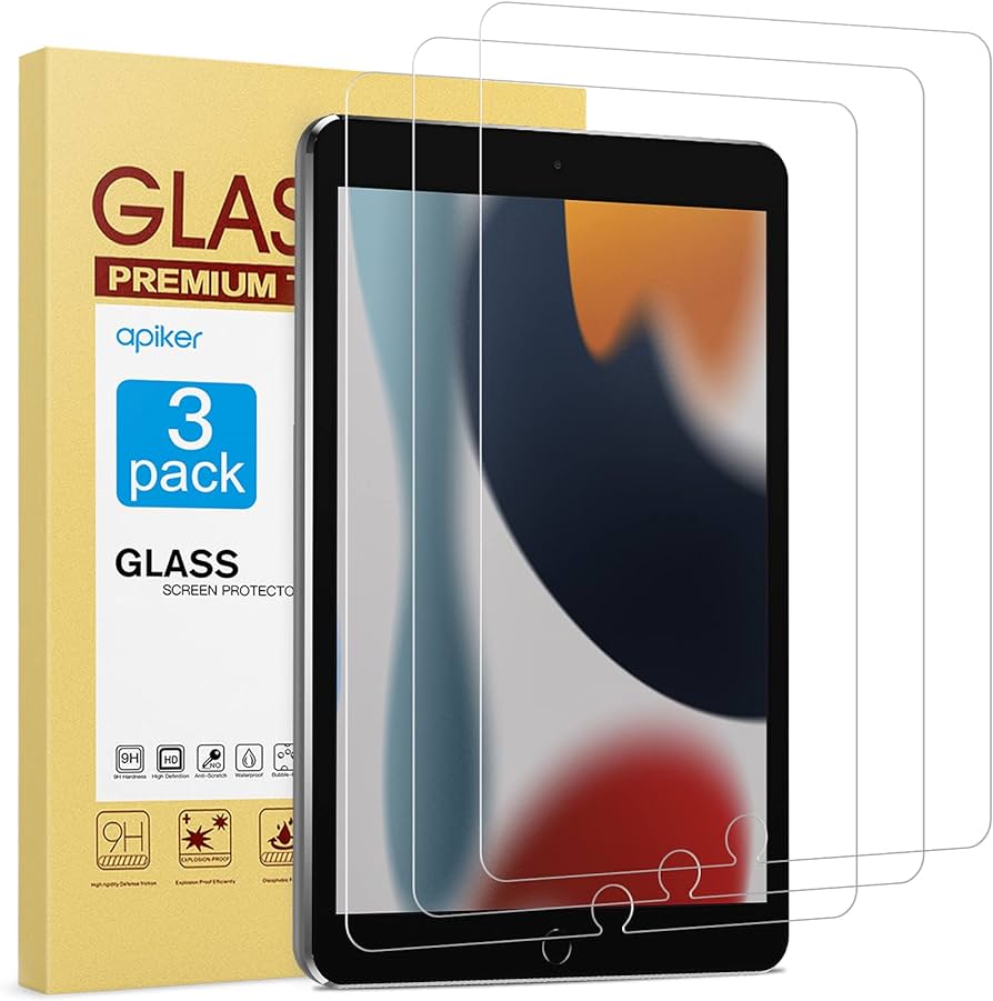 Apiker Screen Protector Compatible with iPad 9th 8th 7th Generation 10.2"