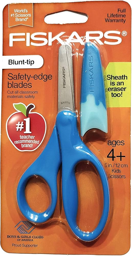 Fiskars Blunt Tip Kids Scissors with Sheath Safety 1pk