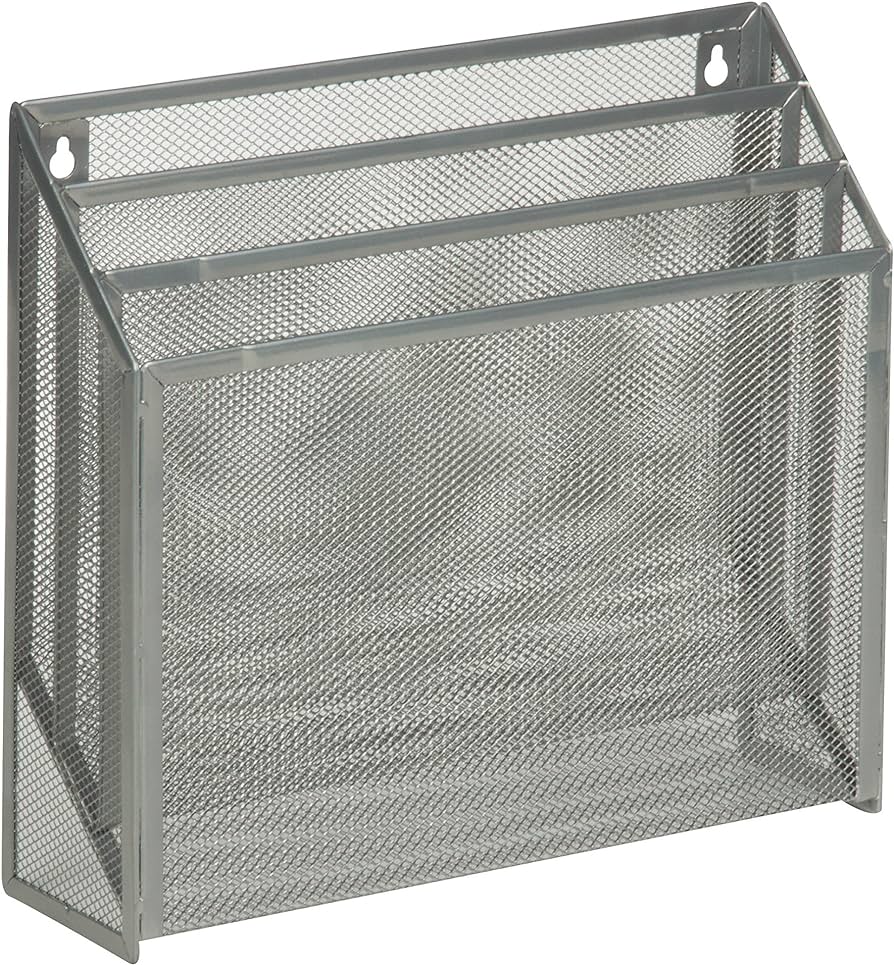 Honey Can Do Mesh Vertical File Sorter Silver