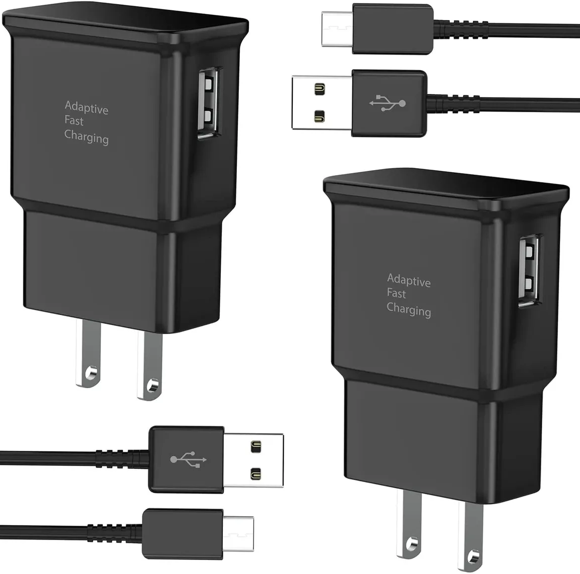 TTandC Adaptive Fast Charger Kit USB Type C Cable 6.6' 2pk