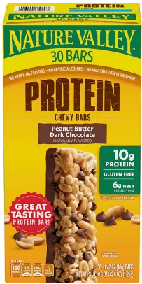 Nature Valley Chewy Bars Peanut Butter Dark Chocolate Protein 30pk