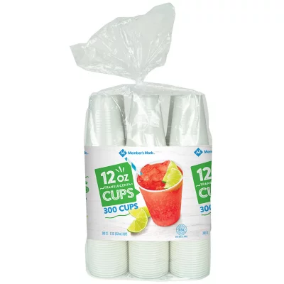 Members Mark Translucent Plastic Cups 12oz 300ct