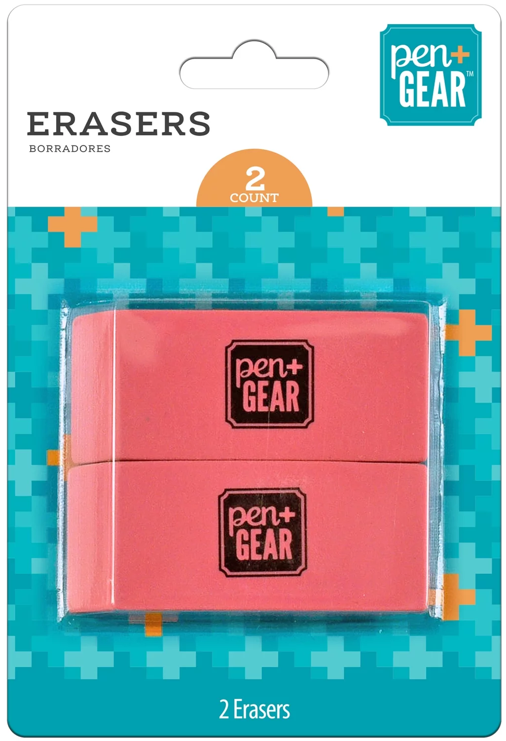 Pen and Gear Pink Erasers 2pk