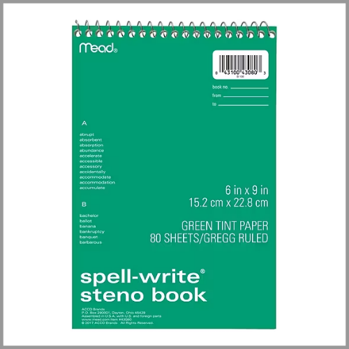 Mead Spell Write Steno Book 80sheets