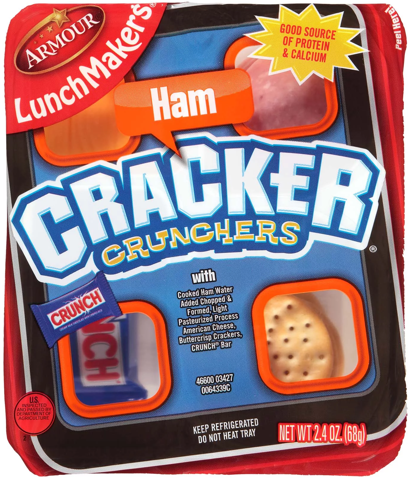 Lunchables Armour LunchMakers Ham and Cheese Portable Meal Kit with Crunch Bar 2.4 oz