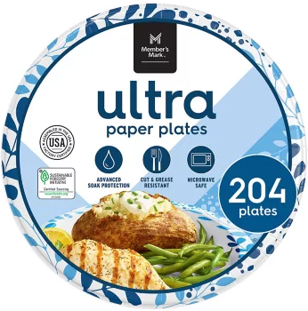 Members Mark Ultra Paper Plates 10in 204pk