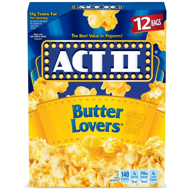 Act II Butter Lovers Microwave Popcorn 2.75oz 12ct