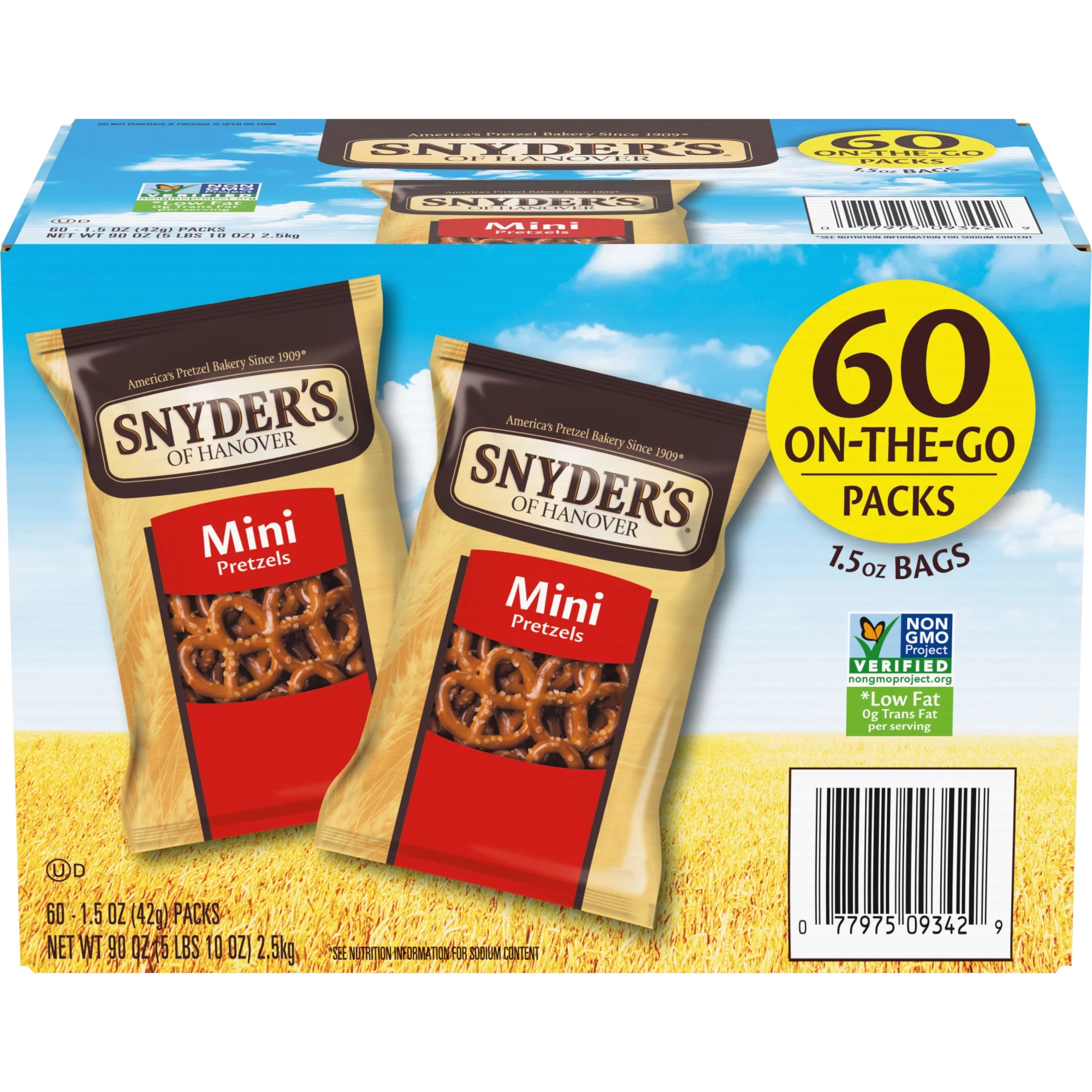 Snyders Pretzels On-The-Go Packs 1.5oz 60ct