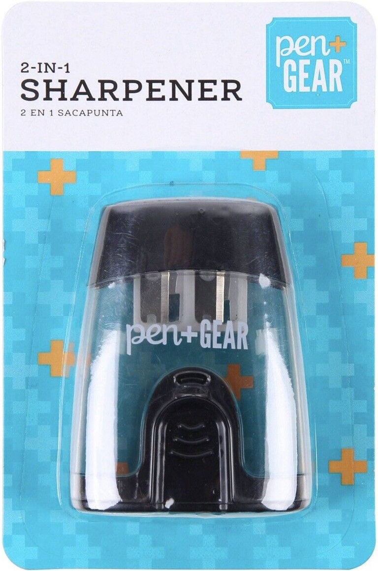 Pen and Gear 2in1 Pencil Sharpener Assorted Colors 1ea