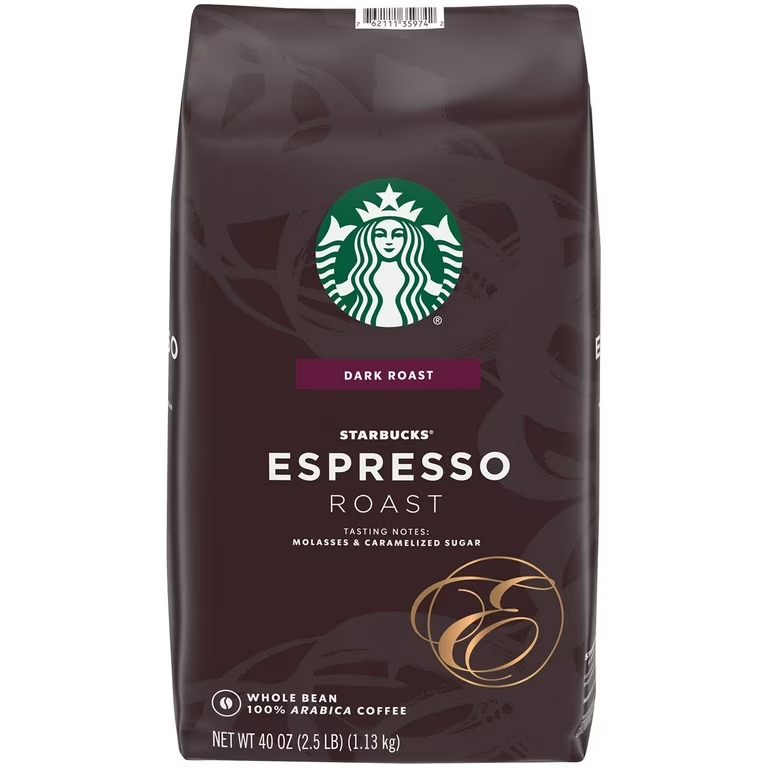 Starbucks Whole Bean Coffee Espresso Roast Dark 40oz